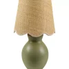 Stella Green Mini Table Lamp with Woven Shade