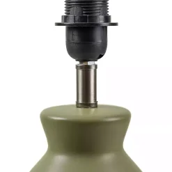 Stella Green Mini Table Lamp with Woven Shade