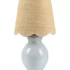 Stella Light Blue Mini Table Lamp with Woven Shade