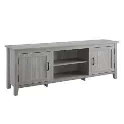 Stone Gray Grooved Door Modern Farmhouse TV Stand