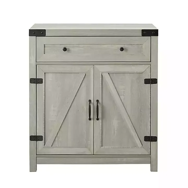 Stone Gray Rustic Barndoor Cabinet