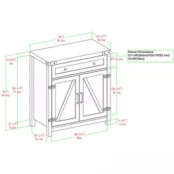 Stone Gray Rustic Barndoor Cabinet