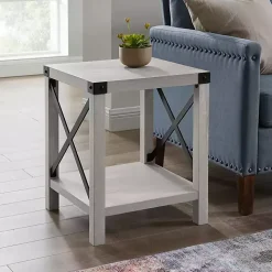 Stone Gray Rustic Wood Accent Table