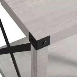 Stone Gray Rustic Wood Accent Table