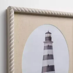 Striped Lighthouse Framed Art Prints, Set of 2