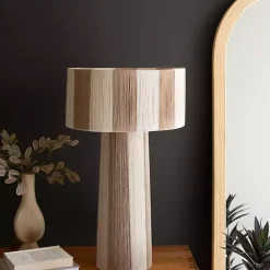 Striped Natural Jute Table Lamp