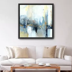 Sweeping the City Framed Canvas Art Print