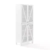 Tall White Triangle 4-Door Wood Cabinet