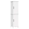 Tall White Wood 2-Door Storage Cabinet