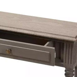Tan and Gray Ornate Ball Turned Console Table