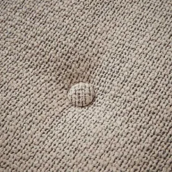 Tan Button Tufted Wood Bench