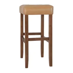 Tan Faux Leather Madison Walnut Bar Stool