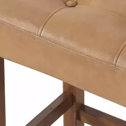 Tan Faux Leather Madison Walnut Bar Stool
