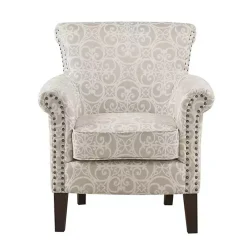 Tan Fretwork Accent Club Chair