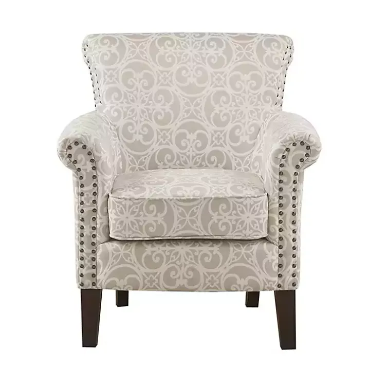 Tan Fretwork Accent Club Chair