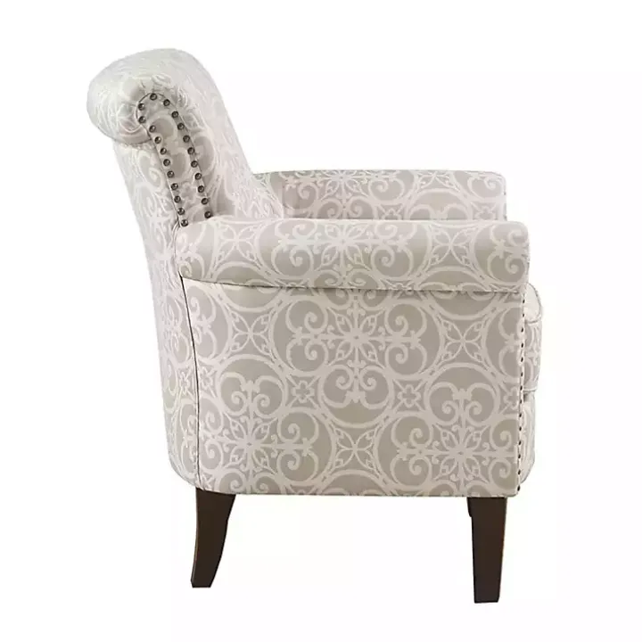 Tan Fretwork Accent Club Chair