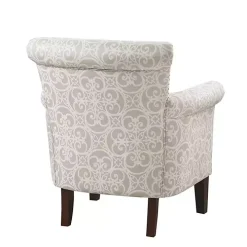 Tan Fretwork Accent Club Chair