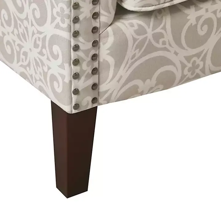 Tan Fretwork Accent Club Chair