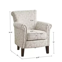 Tan Fretwork Accent Club Chair