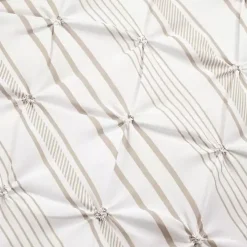 Tan Pintuck Stripe Full/Queen 5-pc. Comforter Set