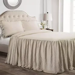 Tan Ruffle Skirt 3-pc. Queen Comforter Set