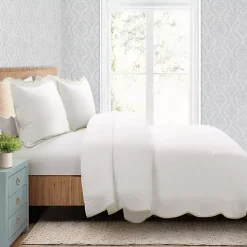 Tan Scalloped Edge 3-pc. King Comforter Set