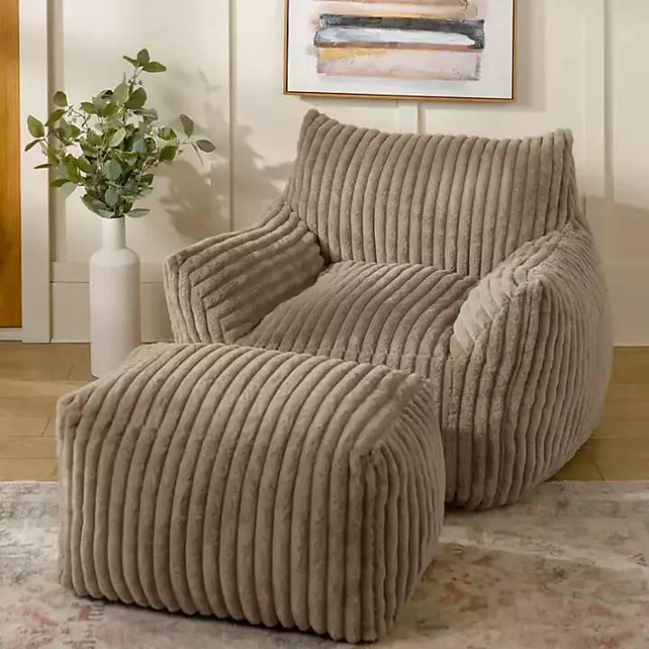 Taupe Comfy Foam Lounge Ottoman