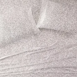 Taupe Leopard Print Satin 4-pc. King Sheet Set