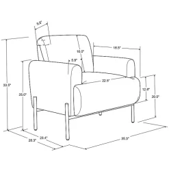 Taupe Velvet Upholstered Knox Accent Chair