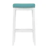 Teal Faux Leather Claridge Bar Stool
