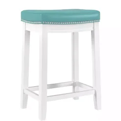 Teal Faux Leather Claridge Counter Stool