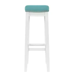 Teal Faux Leather Claridge Bar Stool