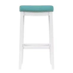 Teal Faux Leather Claridge Bar Stool