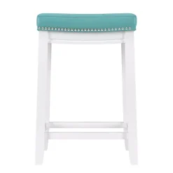 Teal Faux Leather Claridge Counter Stool