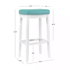 Teal Faux Leather Claridge Bar Stool