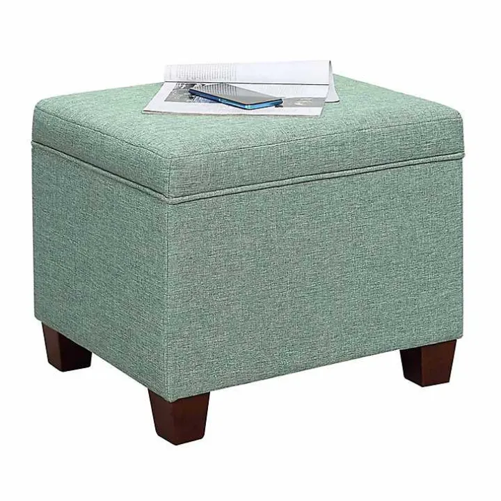 Teal Madison Storage Ottoman