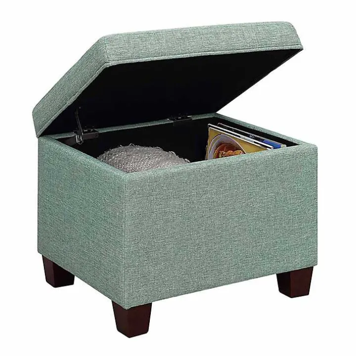 Teal Madison Storage Ottoman