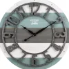 Teal Wood Plank Wall Clock