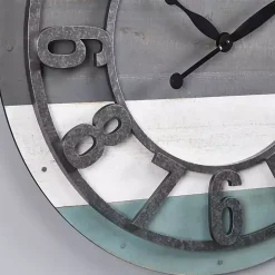 Teal Wood Plank Wall Clock