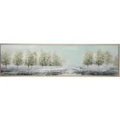 Tree Line Landscape Framed Canvas Art Print