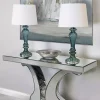 Turquoise Glass Table Lamps, Set of 2