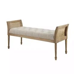 Upholstered Cane Martha Stewart Isla Bench