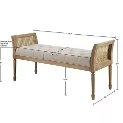 Upholstered Cane Martha Stewart Isla Bench