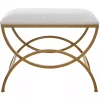 Upholstered Gold Metal Arched Frame Bench