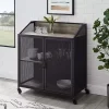 Urban Mesh Door Rolling Gray Bar Cabinet