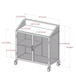 Urban Mesh Door Rolling Gray Bar Cabinet
