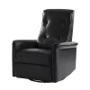 Val Black Faux Leather Swivel Power Recliner