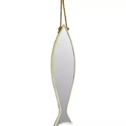 Vertical Fish Mirror with Rope Hanger