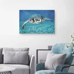 Vibrant Sea Turtle Canvas Art Print