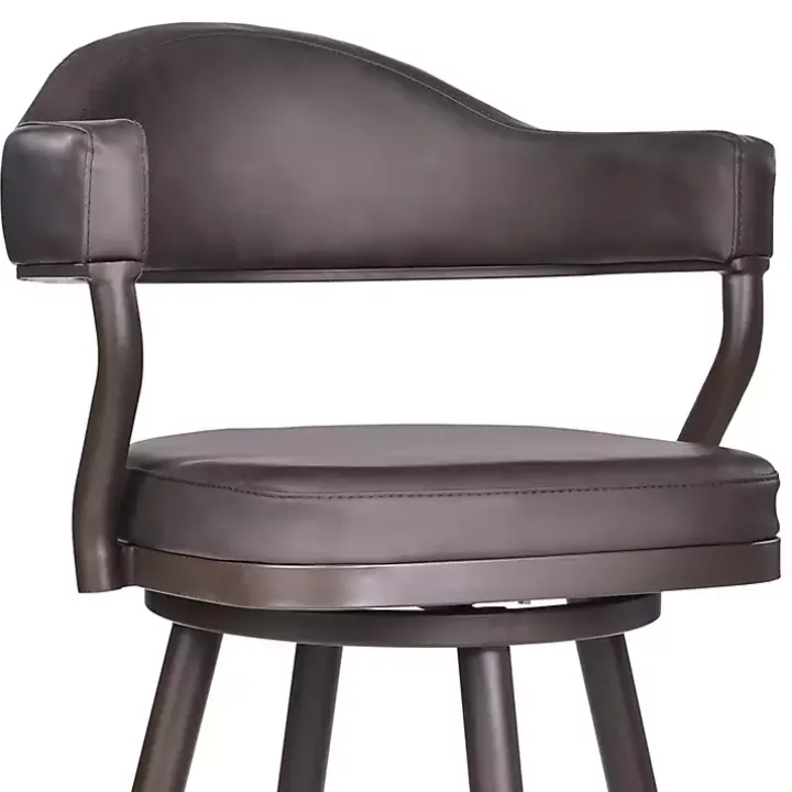 Vintage Brown Faux Leather Justin Bar Stool